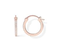 PAVOI 14K Chapado en Oro 925 Pendientes de Plata de Ley Pon Cubic Zirconia aro | Pequeño Aros de Oro Rosa