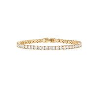 PAVOI 14K Chapado en Oro de Tenis con circonio cúbico clásico | Las Pulseras de Oro Amarillo de Las Mujeres | 7.5 Pulgadas