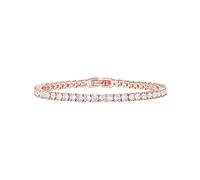 PAVOI 14K Chapado en Oro de Tenis con circonio cúbico clásico | Las Pulseras de Oro Rosa de Las Mujeres | 7 Pulgadas