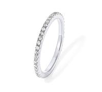 PAVOI Anillo de eternidad apilable de circonita cúbica de plata esterlina AAAAA CZ - 9 para mujeres