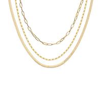 PAVOI Collar de cadena de capas chapado en oro de 14 quilates para mujer | Collar de capas, chapado en oro, no conocido, Chapado en oro, Desconocido