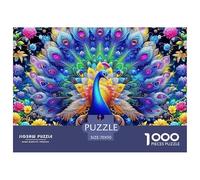 pavón 1000 Piezas Adultos Puzzle Clásicos Regalo Animal DecoracióN Familiar Creativo Regalo 70x50cm/1000pcs