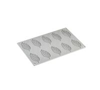 Pavoni Gourmand Horeca - Molde de silicona con 10 huellas plateadas, redondo, resistente al óxido, 7,8 pulgadas, apto para lavavajillas, Classic, molde redondo para tartas