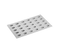 Pavoni Molde Almendra de Silicona Plateado Rectangular para 4 Tazas