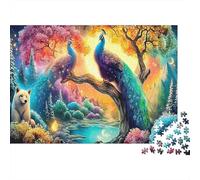 Pavos Reales en un Bosque de fantasía 52x38cm/1000pcs Puzzle Adecuado para Adultos Y Multitud Mayores De 14 Años