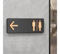 Pavsicgn Cartel Para Baño - Placa Direccional Para Aseo En Acrílico,Señalización Para Aseo De Pared | Para Uso En Negocio, Hogar, Áreas Públicas, Restaurante, Lavandería, Centro Comercial, Hotel