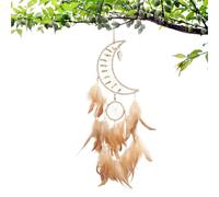Pavsicgn Decoración de pared de atrapasueños, adorno de atrapasueños - Decoraciones de atrapasueños con plumas de media luna/estrella,Atrapasueños de boda, decoración de techo bohemio para decoración