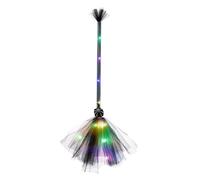 Pavsicgn Escoba De Bruja Para Niños Pequeños, Escoba De Bruja De Halloween Con Luz LED, Accesorios De Cosplay, Decoración De Halloween