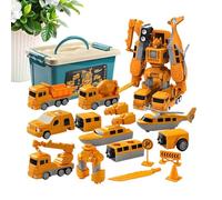 Pavsicgn Juego De Coches De Ingeniería | Robot De Construcción Educativo - Juguete De Coche De Ingeniería Magnético Transformable para Ensamblar | para Niños Estudiantes Preescolares Aula