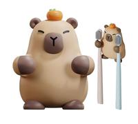 Pavsicgn Porta Cepillos De Dientes Adhesivo | Organizador De Cepillos Dentales con Diseño Capibara,Adhesivo Decorativo para Montaje En Pared En Ducha, Espejo, Y Baño Infantil