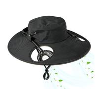 Pavsicgn Sombrero dor de ala Ancha,Gorra Ancha con Carga USB,Sombrero Tipo Cubo de ala con Ventilador - para Acampada al Aire Libre, Viajes, Vacaciones de Verano