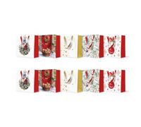 PAW - Bolsas de Regalo para Navidad 17 x 17 x 6 cm - 10 piezas | Mezcla de 5 Diseños | Bolsas de Regalo con Asa de Tela | Elegantes Bolsas de Navidad para Regalos