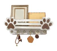 Paw Haven Hookboard - Wall Mounted Dog Leash Holder, Pet Access with Organized Hanging Function, Wooden Paw Design Frame, Multi Hook Storage System, Entryway Organizer for Home Living Room Bedroom