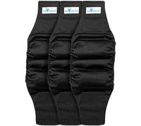 Paw Inspired Pañales lavables para perros machos de 3 unidades, banda para el vientre para perros, pañales lavables y reutilizables para marcar (XS (3 unidades), negro (forro negro)