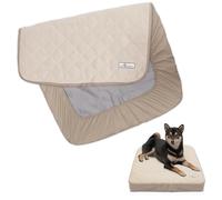 Paw Inspired® Protector de cama ajustable para perro, funda a prueba de fugas para camas de perro de 36 pulgadas y más (bronceado)