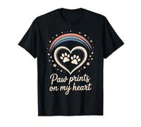 Paw On My Heart Pet Loss Remembrance Dog Cat Rainbow Camiseta