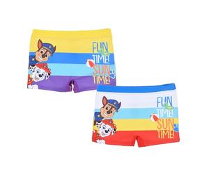 Paw Patrol Bañador para Niño, 2 Pares de Shorts de Baño Boxer, Chase y Marshall Bañador de Natación para Niños, Talla 8 Años
