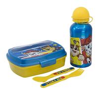 Set de botella de aluminio de 400 ml y fiambrera con cubiertos de La Patrulla Canina