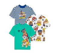 Paw Patrol Boys Camisetas 3 Pack | Niños pequeños Escombros Chase Marshall Rescatar Cachorros | Azul Verde Blanco programas de televisión