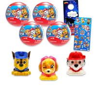 Paw Patrol Caja ciega para recuerdos de fiesta, paquete con 4 mini figuras de bola ciega Mash'Ems, juguetes misteriosos y calcomanías, más | Figuras de Paw Patrol para niños, niñas