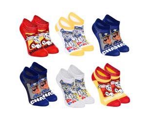 Paw Patrol Calcetines para Niños, Set de 6 Calcetines Cortos Invisibles de Algodon, Regalo para Niños, Tallas EU 23 a 34 (FR/ES, Números, 31, 34, Regular, Multicolor)