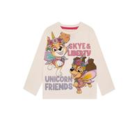 Paw Patrol Camiseta Niña, Camiseta Manga Corta Niña con Motivo De Liberty Y Skye, Ropa De Niños Algodón, Camisetas Niño, Beige 5-6 Años