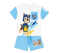 Paw Patrol Camiseta Niño Camiseta Y Pantalon Corto Niño Chase | Set Con T-Shirt De Niños Algodón | Azul 7-8 años