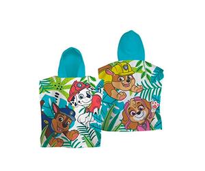 PAW PATROL Character World - Poncho de Toalla con Capucha Oficial | Tacto súper Suave, increíble diseño de Selva | Bata cambiadora de natación hogar, el baño y la Playa