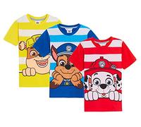 Paw Patrol Chase Marshall Rubble - Camiseta corta para niños, paquete de 3 unidades