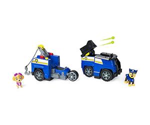 Paw Patrol Chase Split-Second 2 en 1 Transforming Police Cruiser Vehículo con 2 Figuras coleccionables