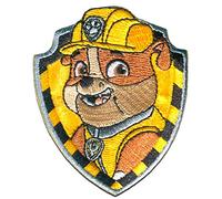 Paw Patrol Comercial Mercera Patrulla Canina Rubble Parche Termoadhesivo 7 x 6 cm para Niños con Super Cachorros Perro Héroe Aventura, Ropa Coser Manualidades Regalo Idea