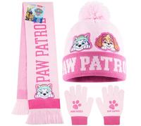 Paw Patrol Conjunto Bufanda y Gorro y Guantes Niña 3-7 Años, Conjunto de Invierno 3 Piezas, Punto Suave, Regalos para Niñas