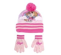 Paw Patrol Conjunto de Gorro y Guantes de la Patrulla Canina, Rosa, Estándar para Niños