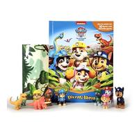Paw Patrol Dino Rescue La Patrulla Canina Diverti-Libros - Libro infantil de cuentos, 10 figuras, 1 alfombra de juego