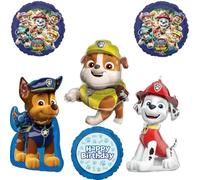 Paw Patrol Dino - Suministros para fiesta de cumpleaños de Chase Marshall Rubble 6 piezas de decoración de ramo de globos