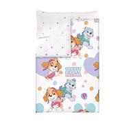 Paw Patrol Funda Nórdica Reversible, 150x220 cm, 2 Piezas, Rosa y Azul, Microfibra, para Cama 90 cm (Rosa)