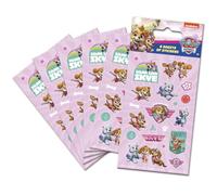 Paw Patrol Girl Power Pink Party Bag Stickers (seis hojas) | Producto oficial | Reutilizables en superficies no porosas | Perfecto como bolsa de fiesta o relleno de calcetín | A partir de 3 años |