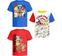 Paw Patrol Graphic - Camiseta (juegos) Marshall Chase Rubble Rocky Skye Everest Zuma Outfit Tee para niños pequeños cumpleaños para niños, azul/borgoña/rojo, 3 años
