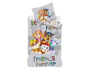 Paw Patrol Gris Funda Nórdica Bebé 100x135 + Funda Almohada Marcus Chase | Ropa de cama bebé reversible | Algodón natural suave transpirable | Stella Everest Nickelodeon | 0-3 | Lavable a máquina