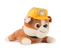 Paw Patrol GUND, Peluche de Rubble de La Patrulla Canina, Peluche Oficial de Rubble Tumbado, Animal de Peluche con Peso, Juguete sensorial para niños a Partir de 1 año, 20 cm