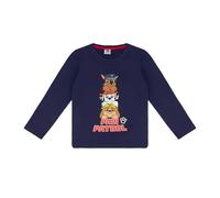 PAW PATROL Jersey de manga larga para niño, camiseta de manga larga, algodón, chase, marshall, rubble, perros, azul oscuro, 122