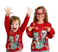 Paw Patrol - Jersey de Navidad para niños, diseño de Marshall y Everest, color rojo, rojo, 122/128 cm
