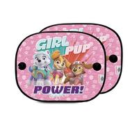 Paw Patrol Juego de 2 Cortinillas Laterales Microperforadas de la Patrulla Canina Rosas con Personajes Skye, Liberty y Everest. Protege de los rayos del sol y del Calor.