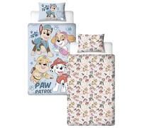 Paw Patrol Juego de Funda Nórdica de Diseño Dibujado con Licencia Oficial, Ropa de Cama Reversible de 2 Caras con Funda de Almohada a Juego, Dormitorio de los Niños, Polialgodón