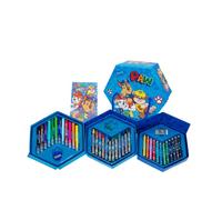 Paw Patrol Juego de Papelería, Incluye Lápices de Color, Rotuladores, Ceras de Color, Borrador, Sacapuntas, Cuaderno, Clip, Estuche Maletin Patrulla Canina, Set Escolar Niños