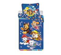 Paw Patrol - Juego de ropa de cama de tamaño individual de 140 x 200 cm con funda de almohada de 60 x 65 cm, 100% algodón, diseño "Rescue Team Adventure", ropa de cama infantil suave y transpirable