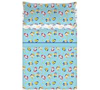 Paw Patrol Juego de Sábanas Patrulla Canina, 3 Piezas, Microfibra, Azul y Rosa, para Cama 90 cm (Azul)