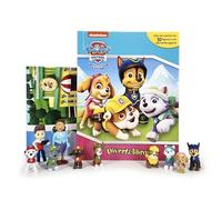 Paw Patrol La Patrulla Canina Diverti-Libros - Libro infantil de cuentos, 10 figuras, 1 alfombra de juego