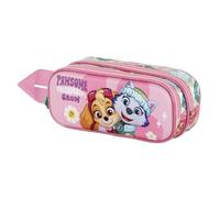 Paw Patrol La Patrulla Canina Friendship-Estuche Portatodo 3D Doble, Rosa, 22 x 9,5 cm