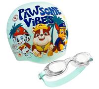 Paw Patrol La Patrulla Canina Gorro Piscina y Gafas Buceo Set para Niño con Protección Antiempañante UV (Azul, 3-6 Años)